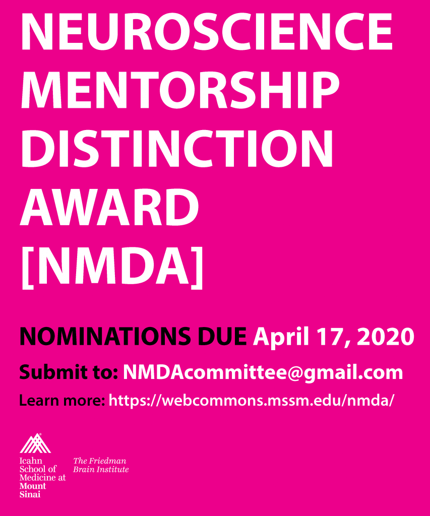 NMDA (1) 2020 Neuroscience Mentorship Distinction Award (NMDA)